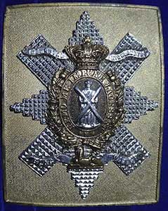 Scottish brass shoulder belt plate of the Black Watch (Royal